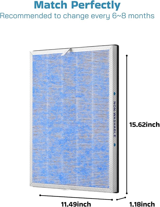 2 Pack MSA3/MSA3S True HEPA Filter Replacement Compatible with Membrane Solutions MSA3 and MSA3S Air Purifier Upgraded 4-in-1 H13 True HEPA Filter