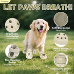 Dog Shoes,Non-Slip Waterproof Sandals for Hot Pavement, Breathable Perforated Boots,Adjustable Straps Dog Rain Booties for Summer Beach and Rainy Day(Beige,#5)
