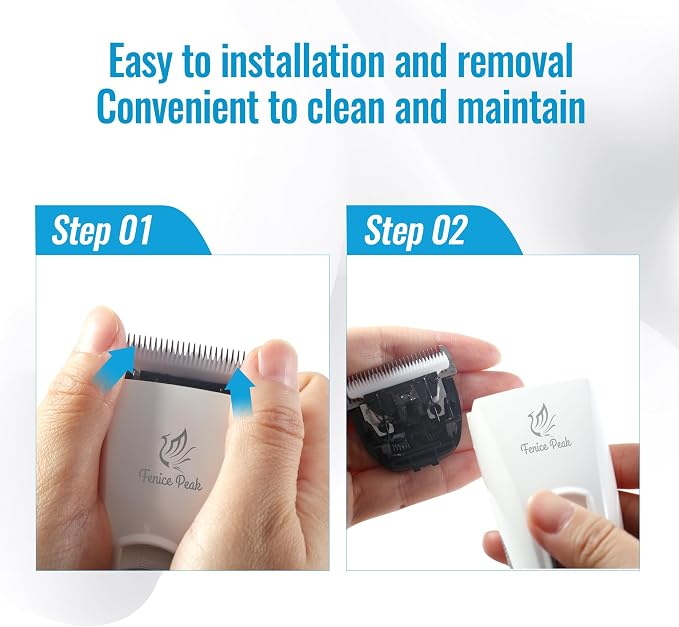 4FC Low Noise Pet Dog Grooming Clippers Replacement Blade Ceramic Edge Detachable Steel Pet Clipper Blade with Cutting Length of 9.6mm (1 Count)