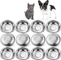 12 PCS Thickened Stainless Steel Cat Bowls, 5.5 Inch Shallow Wide Flat Metal Kitten Food Bowls, Whisker Friendly Fatigue Relief Replacement Basic Pet Dishes for Indoor Cats