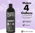 Fluff Off! by Girl With The Dogs, Natural Deshedding Dog & Cat Shampoo, 16 Oz, Made in USA, 8 Wks+