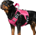WINGOIN Pink Tactical Dog Harness for Large Dogs, Heavy Duty No Pull Dog Harness with Handle, Adjustable Reflective Military K9 Big Pet Vest for Husky, Doberman, Walking, Training, Hunting (XL) | Heavy Duty with Handle,Adjustable Reflective,Military K9...