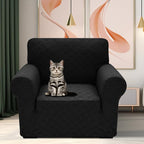 YEMYHOM Couch Cover Latest Jacquard Design High Stretch Sofa Chair Covers for Living Room, Pet Dog Cat Proof Armchair Slipcover Non Slip Magic Elastic Furniture Protector (Small, Leaf Patten Black)