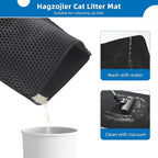 Cat Litter Mat for Indoor Cats EVA Double-Layer Litter Box Mat Washable for Easy Cleaning Cat Rug Collects Litter and Prevents Liquid Leakage (Gray, 23.6×30inch)