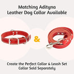 ADITYNA Red Leather Dog Leash for Large & Extra-Large Dogs, 6ft x 1" | Soft yet strong leather leash for walking, training, hiking — great for Great Dane, Rottweiler, Cane Corso, Mastiff.