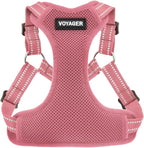 Voyager Step-in Flex Adjustable Dog Harness - Pink, Medium | 17 - 21" in Chest, Fully Adjustable, Reflective Bands, All Weather Breathable Air Mesh, Lightweight, Fast Drying