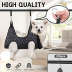 Supet Dog Grooming Hammock for Nail Trimming, Pet Grooming Hanging Harness | Restraint Dog Leashes Sling, Stress-Free Animal Holder Set for Clipping Nails, Ear & Eye Cleaning, Medicine(Black Currant, M)
