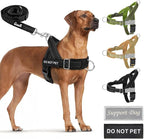Lukovee No Pull Dog Harness and Leash Set - Adjustable Soft Padded Vest with Front Clip for Easy Control, Reflective Durable Harness for Safe Daily Training Walking for Medium Large Dogs (M, Black)