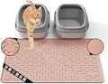 Large Cat Litter Mat, 31.5x23.6 Silicone Trapping Mat Coral | for Kitty Litter Box, Easy Clean, BPA Free Rubber, Center Litter Collection, Easy Pour-Back, Waterproof, Odor-Resistant