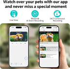3MP 2K AI Reptile Aquarium Camera, Close-Focus Lens for Fish Tank Terrarium | Angle Magnetic Mount, Dual-Band Wi-Fi 2.4 GHz/5 GHz, 24/7 Recording, Anti-Glare and No Reflection, for Lizards and Snakes