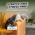 Panther Armor Cat Furniture Protector, 12 Clear Sheets with Twist Pins | Solid barrier shield, not a sticky deterrent. Couch protector from cat claws. 6 XL plus 6 large sheets, removable