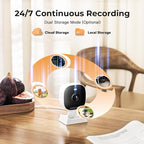 2K Cameras for Home Security,Indoor/Outdoor for Baby/Elder/Pet Monitoring with Phone app,Plug&Play,Color Night Vision,2-Way Audio 24/7 Recording,Support 128G Card ( Not Included),4 pcs,6.56ft Wire