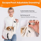 Pet Sling Carrier for Small Dogs and Cats 5-20lbs, Dog Sling with Adjustable Depth, Breathable Air Mesh Puppy Travel Bag, Water Resistant Fabric, Double Safety Leash, Machine Washable,Apricot