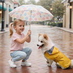 Dog Raincoat Dog Rain Jacket Hooded Poncho Waterproof Pet Rain Suit Double-Layered Breathable Lining Leash Hole Adjustable Puppy Small Medium Dogs,Yellow,XXL,Back Length 15-17.5 inches