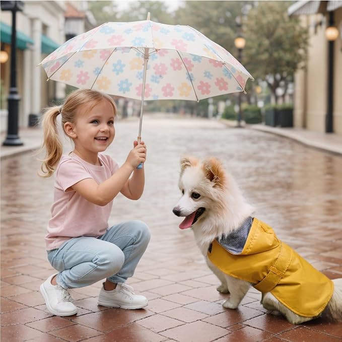 Dog Raincoat Small Dog Rain Jacket Hooded Poncho Waterproof Pet Rain Suit Double-Layered for Puppy Small Dogs Breathable Lining Leash Hole Adjustable,Yellow,XS,Back Length 4.6-6.7 inches
