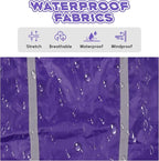 Purple Dog Raincoat with Reflective Strip Hoodie, Waterproof Poncho，3XL | Reflective Safety Trim, Waterproof & Breathable, Adjustable Hood, Leash-Friendly Access Hole, Easy On & Off Design
