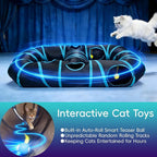 Automatic Cat Toy, Motion Activated Interactive Cat Toy Ball with Cat Tunnel, Hide and Seek Puzzle Game for Indoor Cats Kittens, Interactive Cat Toy to Relieve Boredom