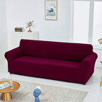 Joccun Christmas Stretch Loveseat Couch Cover Slipcover, 1-Piece Sofa Cover for 2 Cushion Couch Spandex Jacquard Washable Furniture Protector Cover for Living Room,Kids,Pets（Loveseat,Burgundy）