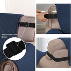 H.VERSAILTEX Reversible Loveseat Cover for 2 Cushion Couch Water Resistant Couch Cover for Dogs Non Slip Furniture Protector Cover with Elastic Strap for Pet Cat(Oversized Loveseat, Navy/Beige)