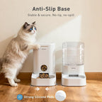 PAWGETHER® 2 Pack Gravity Cat Feeder and Water Dispenser No-Electricity 1 Gallon/3.5L Automatic Cat Feeder and Waterer Dog Water Bowl Dispenser Pet Food Dispenser Puppy Kitten Rabbits