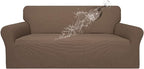 Easy-Going 100% Waterproof Couch Cover, 3 Cushion Couch Slipcover for Sofa | Leakproof Sofa Cover, Stretch Jacquard Furniture Protector Against Stain Spill from Kids, Pets, Dog (Sofa, Brown)