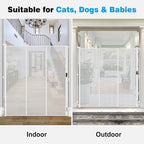 Reinforced 65" Extra Tall Baby Gate for Doorway, Jump-Resistant & Prevent Crawling Underneath Retractable Dog Gates Extra Tall, 0-55" W Retractable Pet Gate for Pet, Dogs, Cats, Puppies, Babies, White