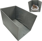 Cat Litter Box Enclosure Splash Guard Large Foldable Removable Mat, Tall for Litter Contained High Side Out Litter Box Keeping Litter Off Floor Easy Clean (26.4 * 21.3 * 16.5 inch)