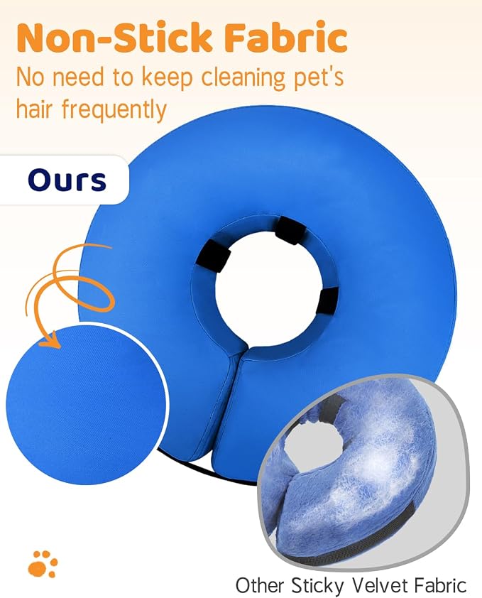 Supet Inflatable Dog Cone Collar for Large Medium Small Dogs, Soft Cone Collar for Dogs Cats, ECollar Doggie Neck Donut Dog Cone Alternative After Surgery
