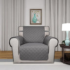 PureFit Reversible Chair Sofa Cover Dog Couch Covers for Sofa, 25.5 in | Gray/Gray, Water Resistant Couch Protector, Washable Pet Couch Cover with Non Slip and Elastic Straps For Kids