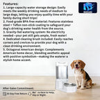 Sfozstra 8L Gravity Dog Water Dispenser:Stainless Steel Bowl | No Filter Maintenance/ Non-Slip Base/Easy-Clean/for Living Room & Bedroom/Multi-Pet Friendly