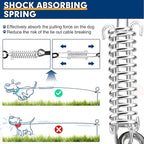 Snagle Paw Dog Leads for Yard 50FT-1000LBS Break Strength,Heavy Duty Tie Out,Run Cable for Medium Large Dogs with Swivel Lockable Hook & Spring,Chew Proof Chain for Outside