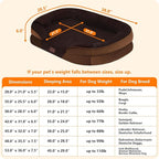 Dwanton Orthopedic Dog Bed for Large Dogs with Gel Memory Foam, Waterproof Dog Sofa, Washable Pet Bed with Four Sided Bolster Cushion, Removable Cover & Non-Slip Bottom, 38", Brown