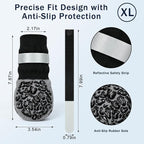 Anti Slip Dog Socks to Prevent Licking Paws Reflective Safety Dog Shoes for Hot Pavement Winter Dogs Boots Paw Protectors with Grippers for Hardwood Floors Small Medium Large Dogs (Leopard Print, XL)