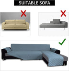 Easy-Going Reversible L-Shape Sectional Couch Cover, X-Large, Light Blue | Soft Sofa Slipcover For Dogs, Fits Left/Right Chaise Lounge Protector, Water Resistant Mat For Living Room