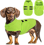 Queenmore Medium Dog Sweaters, Soft Fleece Vest Pullover Dog Jacket with Leash Hole, Warm Winter Dog Clothes Cold Weather Doggy Dachshund Sweater for Medium Dogs Cats Boy or Girl (Green, M)