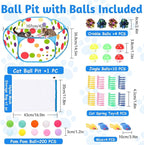 Cat Ball Pit for Cats, Include 226 Pcs Interactive Cat Toy for Indoor Kittens, Cat Enrichment Toys for Bored Indoor Cats Self Play Kitty Toys Bundle Pack Entertainment(Blue)