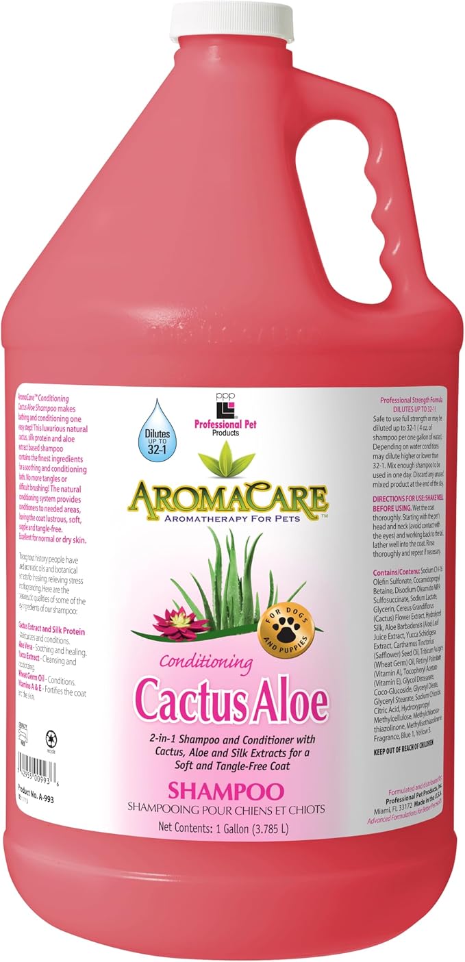 PPP AromaCare Conditioning Cactus Aloe 2-in-1 Pet Shampoo, 1-Gallon