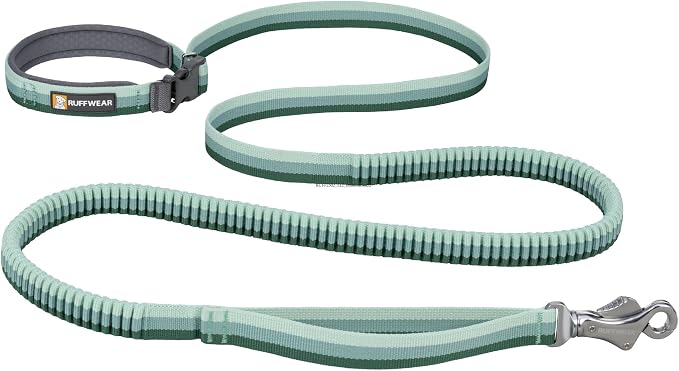 Ruffwear, Roamer Bungee Dog Leash for Running, Biking or Hiking, Can be Used Hand-Held or Hands-Free, River Rock Green, 5.5'-7'
