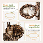 Globlazer Extra Large Cat Tree, 78 inch Sturdy Tall Cat Tree Tower for Indoor Multiple Large Adult Cats Kittens with 6 Scratching Posts, Enlarged Top Perch, 2 Padded Condos, S78G, Leopard Print