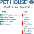 Pet House Candle Value Pack - Plant-Based/Soy - Clean Burning Scented, Long Lasting Pet Odor Candle for Home - Lavender Green Tea