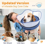 Supet Raised Inflatable Dog Cone Alternative Collars for After Surgery, Dog Donut Collar After Surgery, Soft Pet Cone for Small Medium Large Dogs to Stop Licking