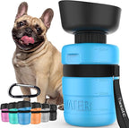 lesotc Dog Water Bottle, Portable Water Dispenser with Bowl, Leak Proof Pet Travel Squeeze Bottle, Puppy Essentials Dog Stuff Accessories for Outdoor Walking, Hiking, Camping
