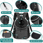 PetAmi Adjustable Dog & Cat Chest Carrier Backpack, Ventilated for Hiking & Camping, Small to Large Pets Up to 15 lbs, Dark Gray