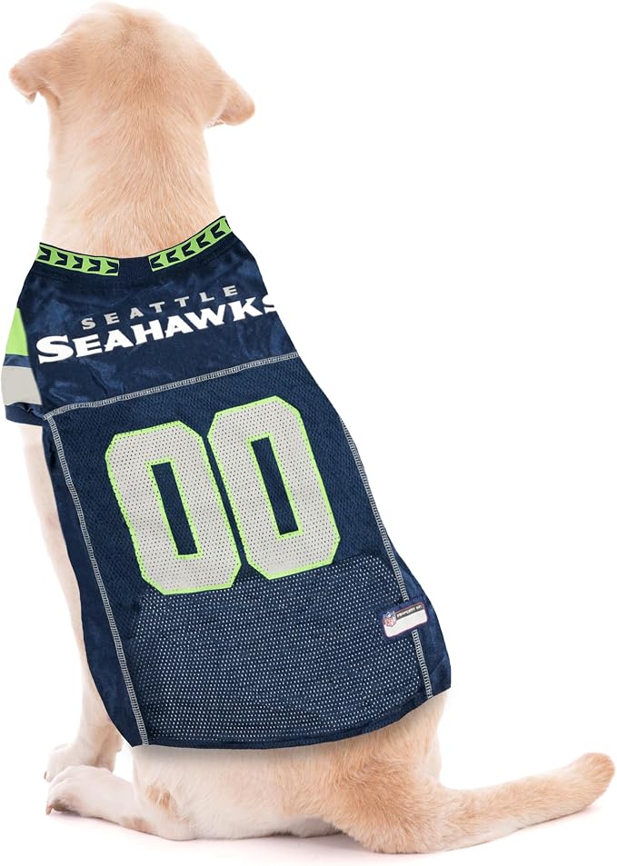 Pets First NFL Seattle Seahawks Dog Jersey, Size X-Small, Football Shirt Costume for Pet, Dog Sports T-Shirt, NFL Team Clothing for Cats, Licensed Pet Apparel Available in 7 Sizes and 32 Teams