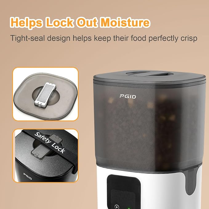 Automatic Cat Feeder 6L,Timed Cat Feeders for Dry Food, 2.4G WiFi Pet Feeder with APP Control for Remote Feeding,Automatic Dog Food Dispenser with Alexa,1-10 Meals Per Day for Dog