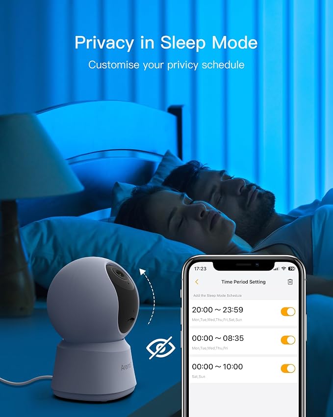 ARENTI 4MP Pet Camera P2Q, 5G WiFi 6 Indoor Security Camera, Free Phone App | Pan/Tilt, Auto Tracking, AI Human/Motion/Sound Detection, Night Vision, 2-Way Audio, Custom Zones, Timer Cruise, Sleep Mode