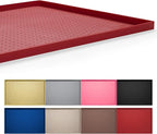 Hubulk Dog Feeding Mat,100% Waterproof Food Grade Silicone Pet Food and Water Bowl Placemat,Dishwasher, High Raised Edge to Prevent Spills,Nonslip Tray to Stop Messes on Floor（28"x18"x0.8", Red）