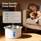 Pektaco Dog Water Fountain for Large Dogs, Stainless Steel Tray, 1 Filter | 7L / 1.8 Gal, 4-Layer Filtration, Viewing Window, LED Water Level Indicator, Super Quiet Pump, Easy to Clean, BPA-Free