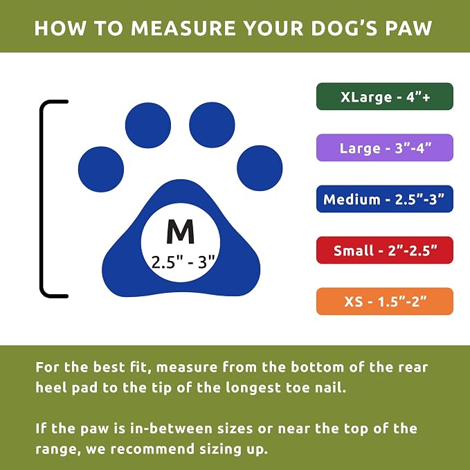 PawZ Rubber Dog Boots for Medium Paws - All-Weather Waterproof Dog Shoes, Anti-Slip Traction for Rain, Snow, Mud & Hot Pavement - Pull-On Dog Booties, Olive Green - Medium (2.5" - 3") - Pack of 24