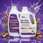 Clean Revolution Pet Hair Remover for Laundry 2-Pack – Removes Dog & Cat Hair Over Time – Enzyme Laundry Detergent & Fabric Softener, Odor Eliminator, Lavender Sandalwood, 40 oz Each